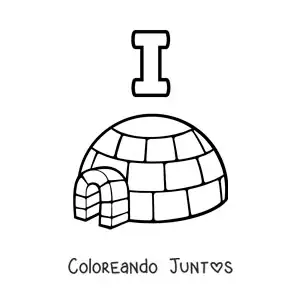 Imagen para colorear de la letra i de iglú