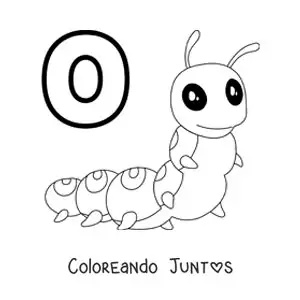 Imagen para colorear de la letra o de oruga