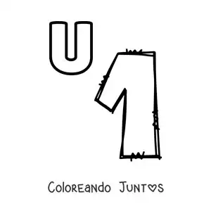 Imagen para colorear de la letra u de uno