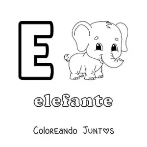 Letra E de elefante
