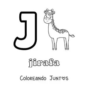 Imagen para colorear de la letra j de jirafa