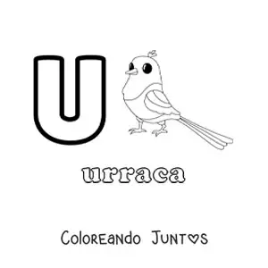 Imagen para colorear de la letra u de urraca