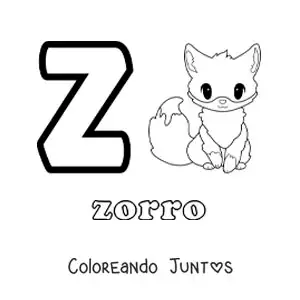 Imagen para colorear de la letra z de zorro