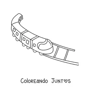 Imagen para colorear de un tren moderno sobre rieles