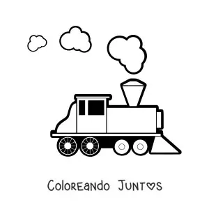 Imagen para colorear de una locomotora encendida