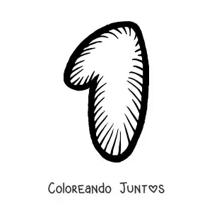 Imagen para colorear del número 1 grande para niños de preescolar