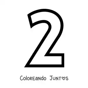 Imagen para colorear del número 2 grande