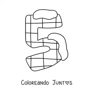 Número 5 decorado para niños