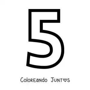 Imagen para colorear del número 5 grande