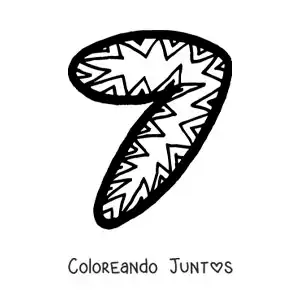 Número 7 grande para niños de preescolar