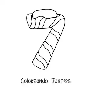 Imagen para colorear del número 7 decorado para niños
