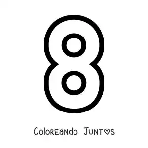 Imagen para colorear del número 8 grande