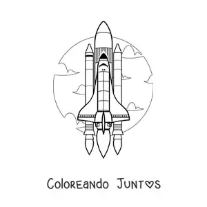 Cohete espacial realista volando