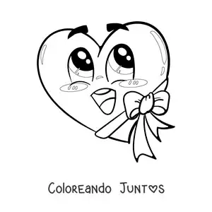 Imagen para colorear de corazón bonito animado grande