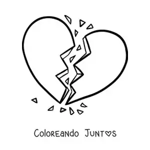 Corazón roto destrozado