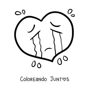 Corazón animado llorando