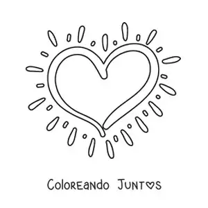 Imagen para colorear de corazón latiendo