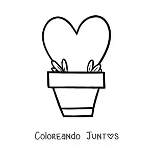 Imagen para colorear de planta con forma de corazón
