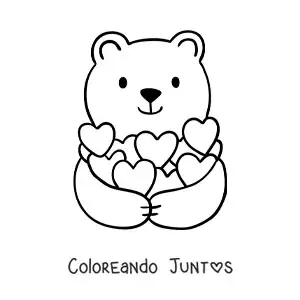 Tierno oso con corazones