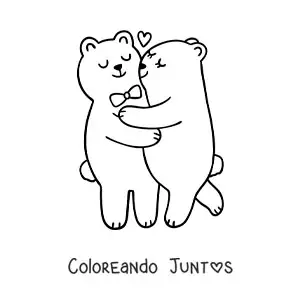 Pareja de osos amorosos abrazados