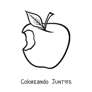 Imagen para colorear de una manzana mordida