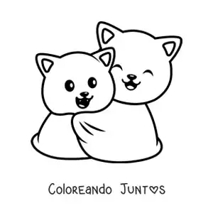 Pareja de gatitos abrazados juntos en una manta