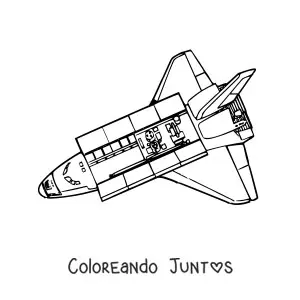 Imagen para colorear de un cohete realista por dentro