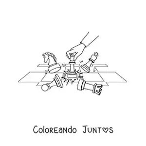 Imagen para colorear de jugada de ajedrez