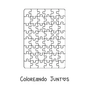 Imagen para colorear de rompecabezas recortable grande