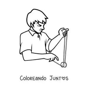 Niño jugando con un yoyo