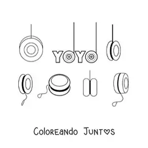 La palabra yoyo y varios yoyos