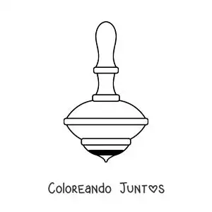 Imagen para colorear de un trompo de madera