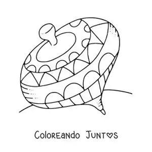 Imagen para colorear de un trompo girando