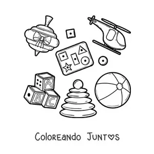 Imagen para colorear de juguetes tradicionales