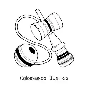 Imagen para colorear de kendama japonés