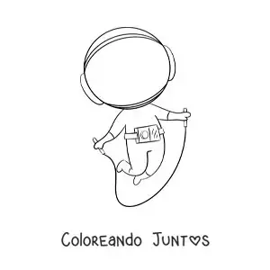 Imagen para colorear de astronauta saltando la cuerda