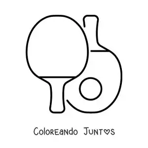Imagen para colorear de pelota y paletas de ping pong