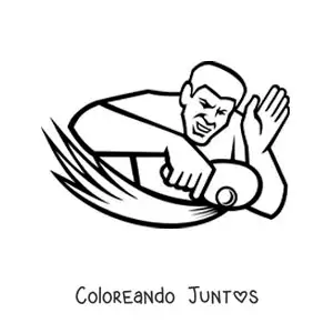 Imagen para colorear de un hombre jugando tenis de mesa