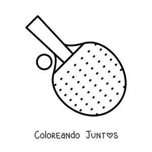 Imagen para colorear de raqueta y pelota de tenis de mesa