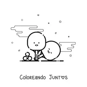 Imagen para colorear de paletas de ping pong animadas kawaii