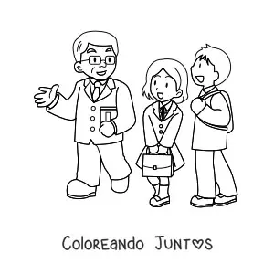Profesor y alumnos de preparatoria