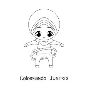 Niña musulmana con aro hula hula