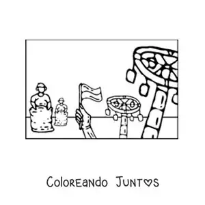 Imagen para colorear de carrera de sacos
