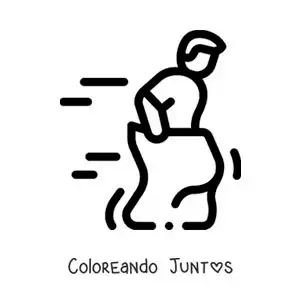 Imagen para colorear de emoji de carrera de sacos