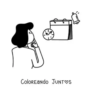 Una mujer viendo el calendario