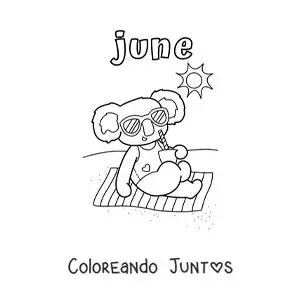 June con un koala animado en verano