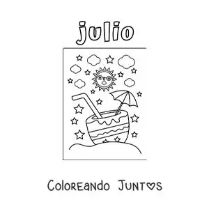 Julio con un Sol animado en verano