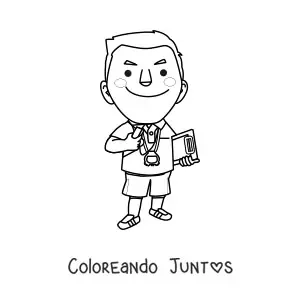 Imagen para colorear de un profesor de educación física
