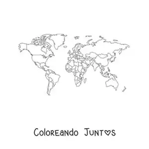Imagen para colorear de mapamundi político