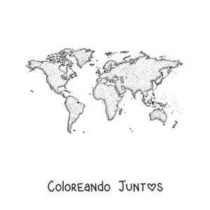 Imagen para colorear de mapa del mundo